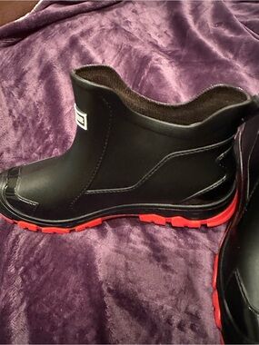 Black Heeled Women’s Boots with Red Sole